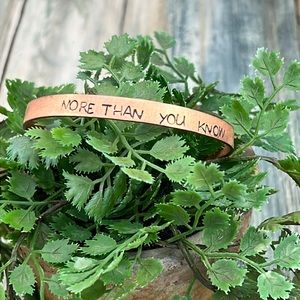 ⭐️Adorned Crown Artisan stamp texture copper bracelet more than you know